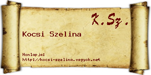 Kocsi Szelina névjegykártya